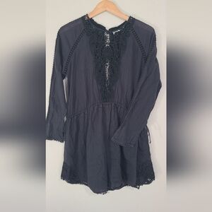 Zimmermann Charcoal Lace Accent Blouse